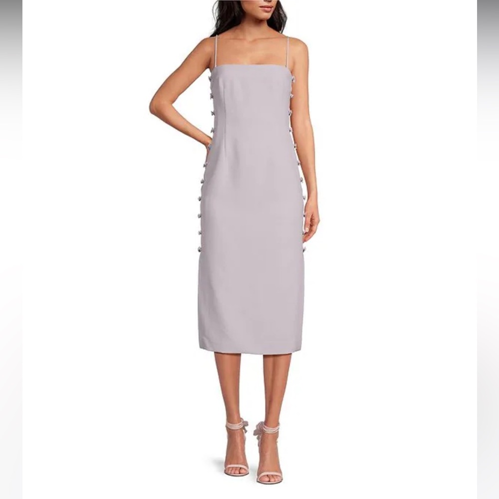 NWT Gianni Bini
x Caelynn Bell Tori Crepe Side Button Cut Out Strapless Dress - Picture 8 of 15